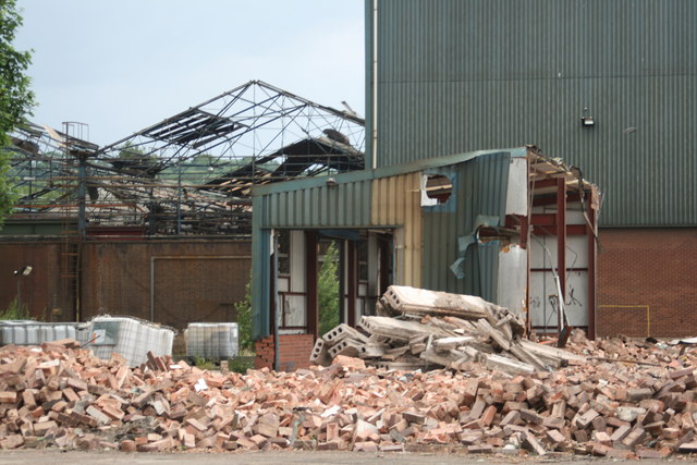 Bean's Foundry in Tipton during demolition in 2008