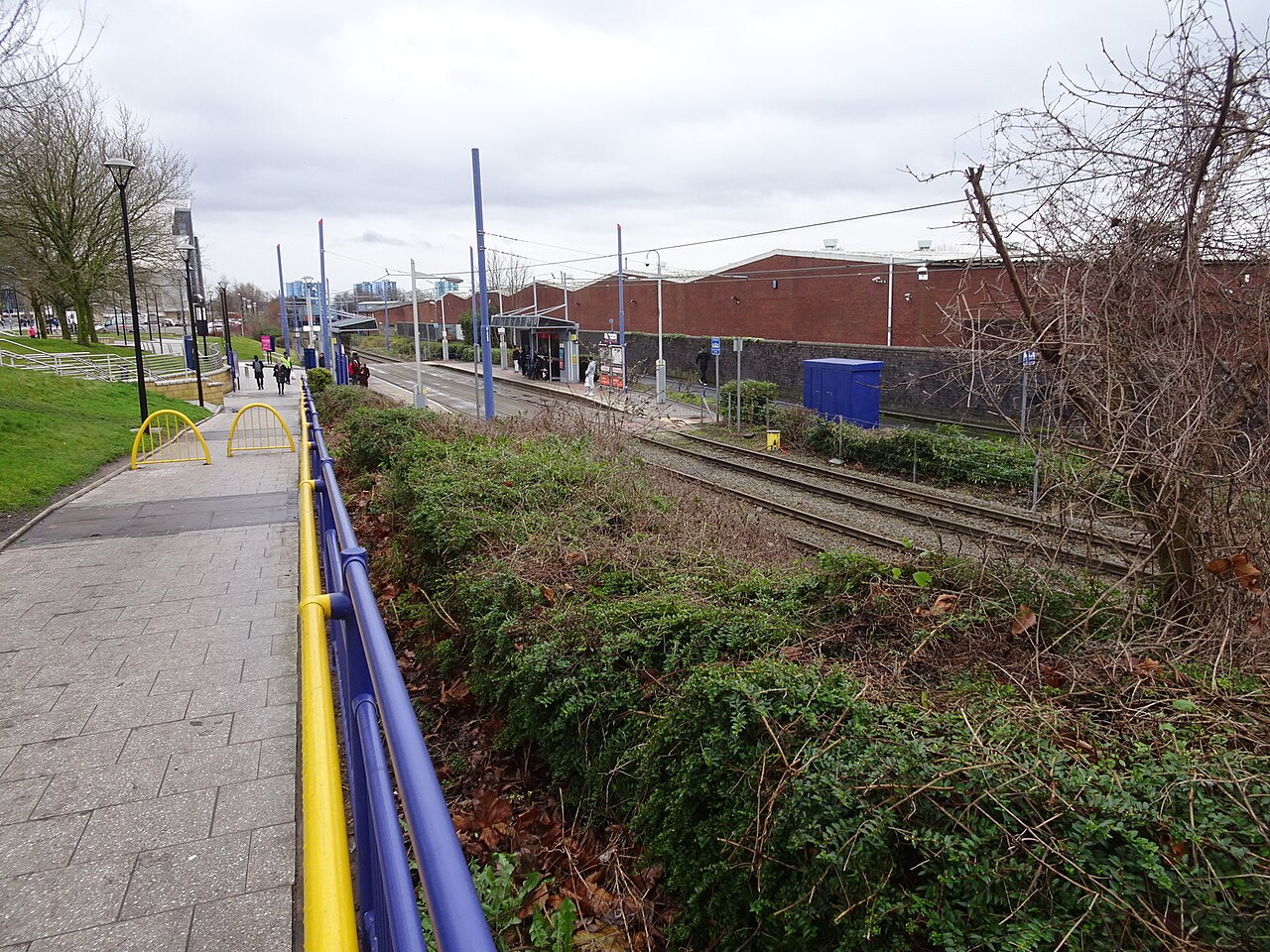 West Bromwich Central tram stop on the site of the former West Bromwich railway station